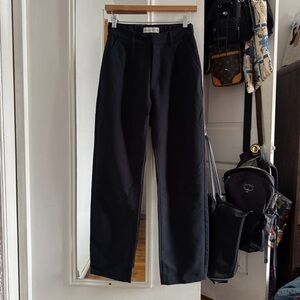 Abercrombie & Fitch Navy Blue Straight Leg Trousers